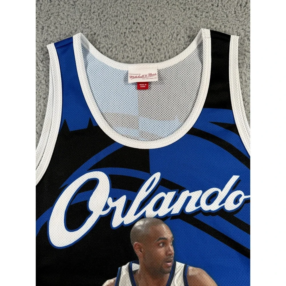 Mitchell‎ & Ness Grant Hill Jersey Men's XL Blue Orlando Magic Sublimated AOP